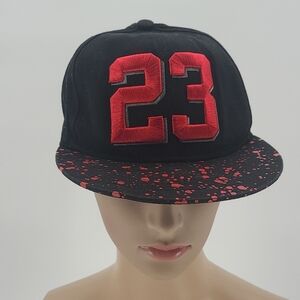 #23 Michael Jordan Red & Black Snapback Hat Cap By Sole Addiction